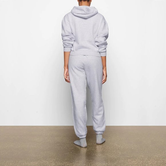 Skims Cotton Fleece Pullover Hoodie - Light Heather Grey - Picture 4 of 4